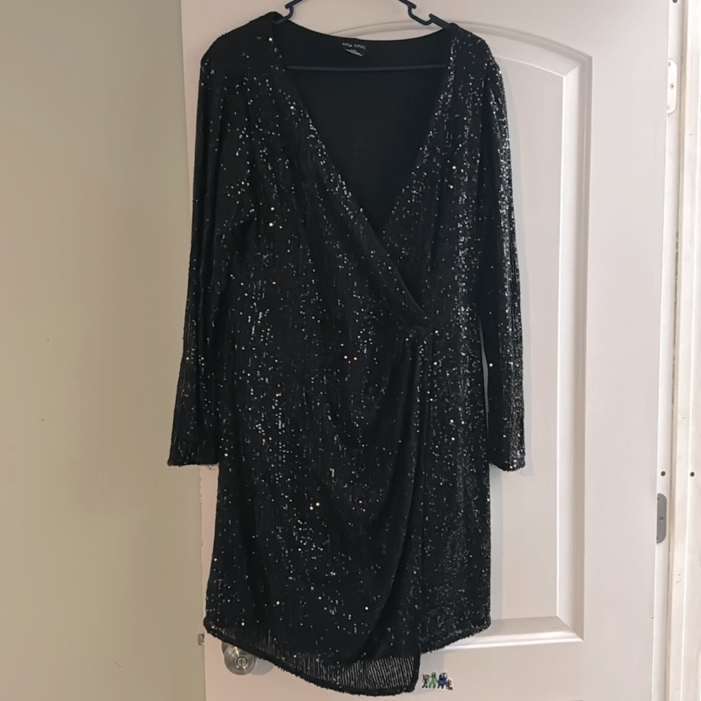 City chic plus size black sequin dress size 16 prom dress